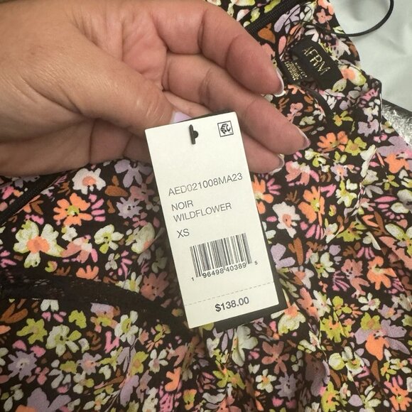 AFRM Womens Pink Crepe Tiered Floral Print Fit & Flare Dress NWT - Picture 6 of 7